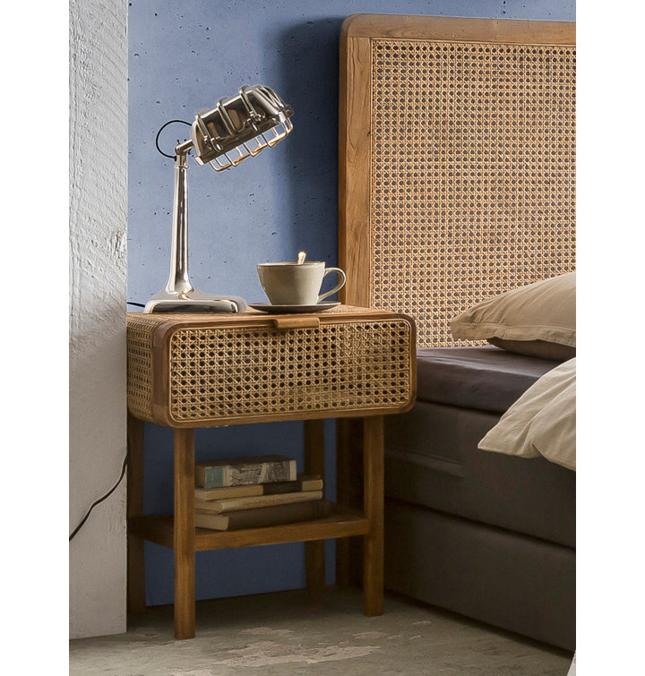 Union Rustic Marjo 1 Drawer Wicker & Rattan Bedside Table Wayfair.co.uk